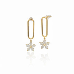 Anvine Pearl Daisy Drop Earrings