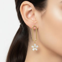 Anvine Pearl Daisy Drop Earrings