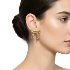 Anvine Gold Bow Stud Earrings