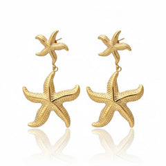 Anvine Double Starfish Drop Earrings