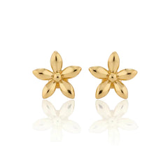 Anvine Polished Gold Flower Studs