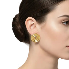Anvine Golden Swirl Stud Earrings