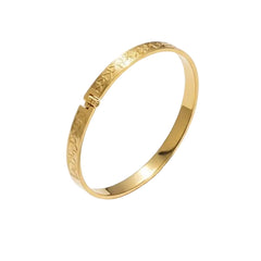 Anvine Engraved Heart Hinge Bangle
