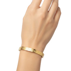 Anvine Engraved Heart Hinge Bangle