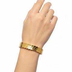 Anvine Golden Petal Scale Bangle