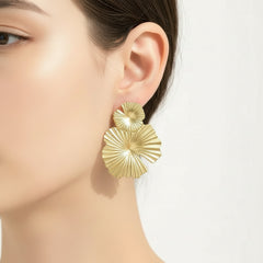 Anvine Golden Ginkgo Bloom Studs