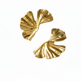 Anvine Pleated Gold Fans Studs