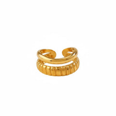 Anvine Double-Band Croissant Ring