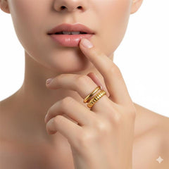 Anvine Double-Band Croissant Ring