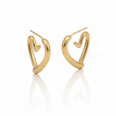 Anvine Sculpted Open Heart Studs