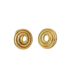 Anvine Golden Swirl Stud Earrings