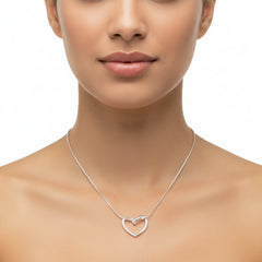 Anvine Silver Open Heart Necklace