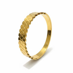 Anvine Golden Petal Scale Bangle