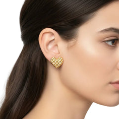 Anvine Quilted Heart Studs