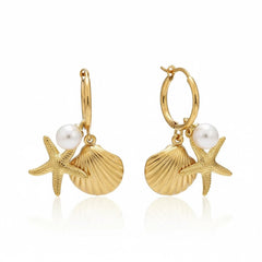 Anvine Ocean Charm Hoop Earrings